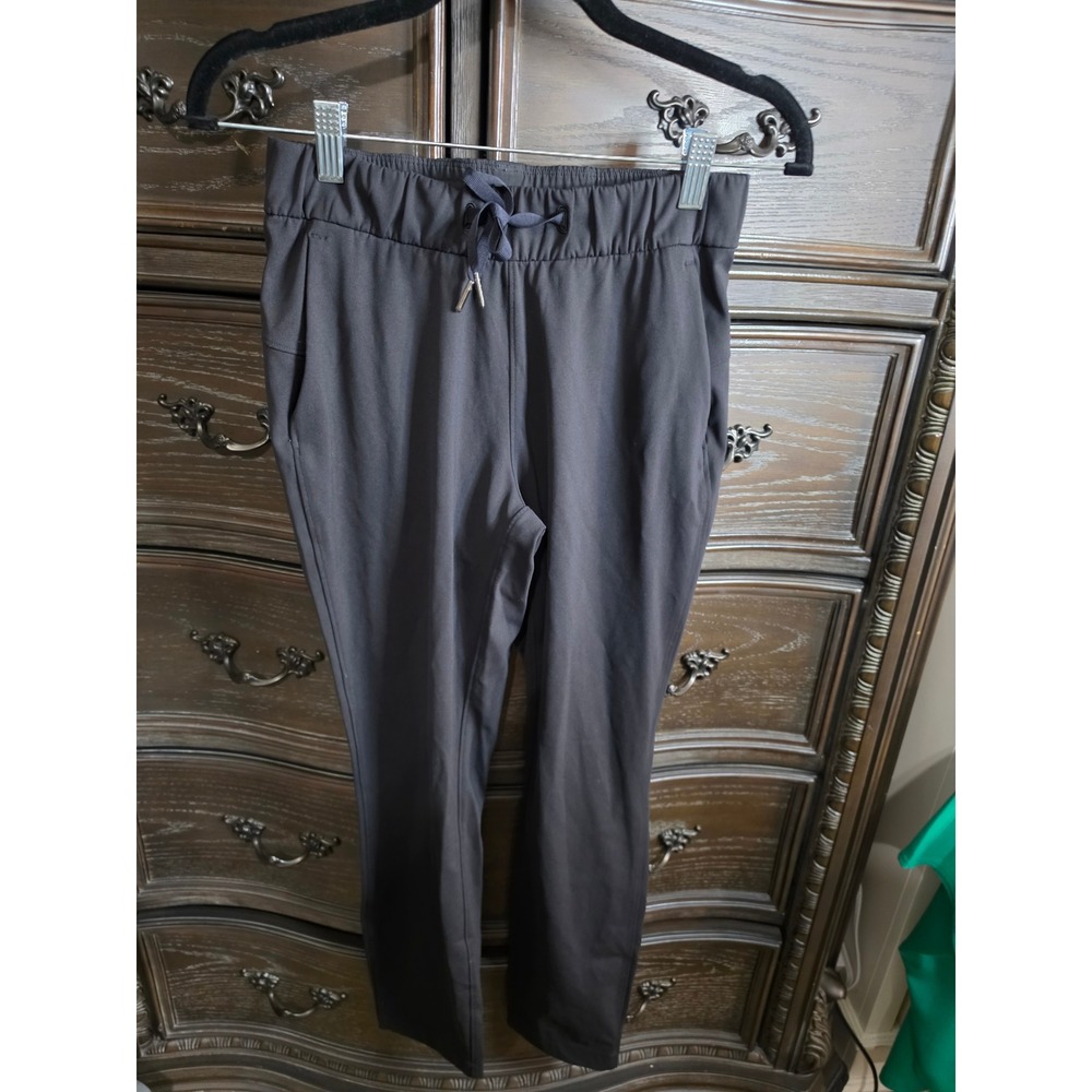 Lululemon On the Fly 7/8 Pant Black Drawstring Jogger Travel Trousers Size 6